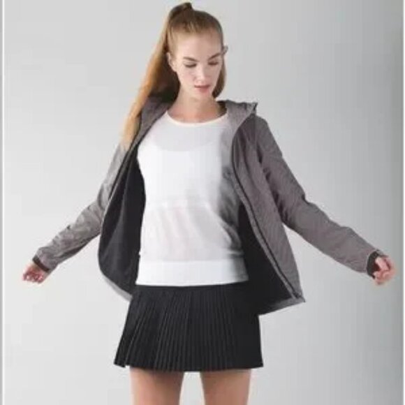 Lululemon Athletica Go the Distance JacketMini Pop Stripe Mink Berry Black - Picture 2 of 14